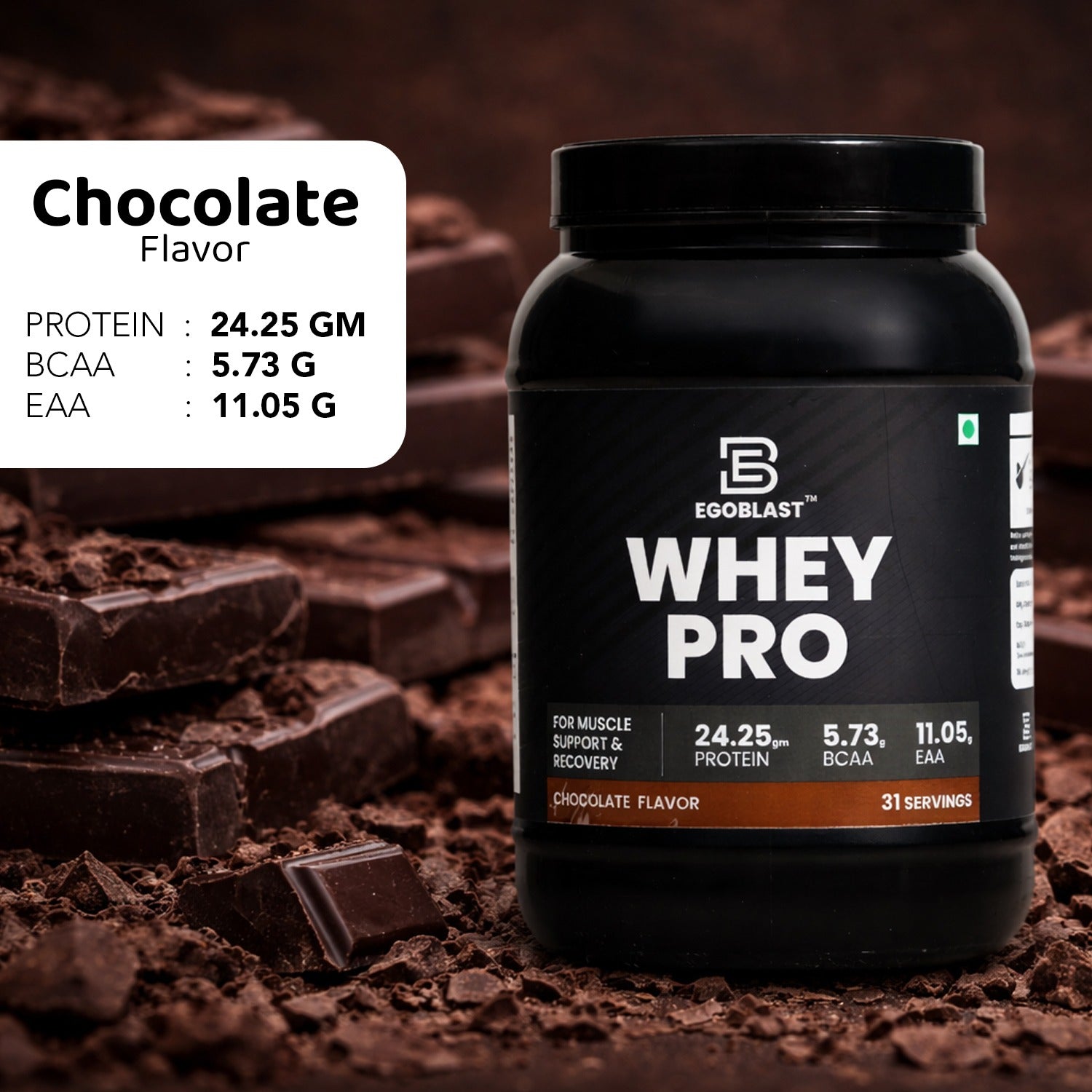 Whey Pro - Belgium chocolate flavor - 1Kg